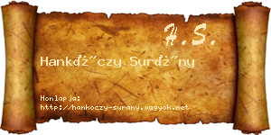 Hankóczy Surány névjegykártya